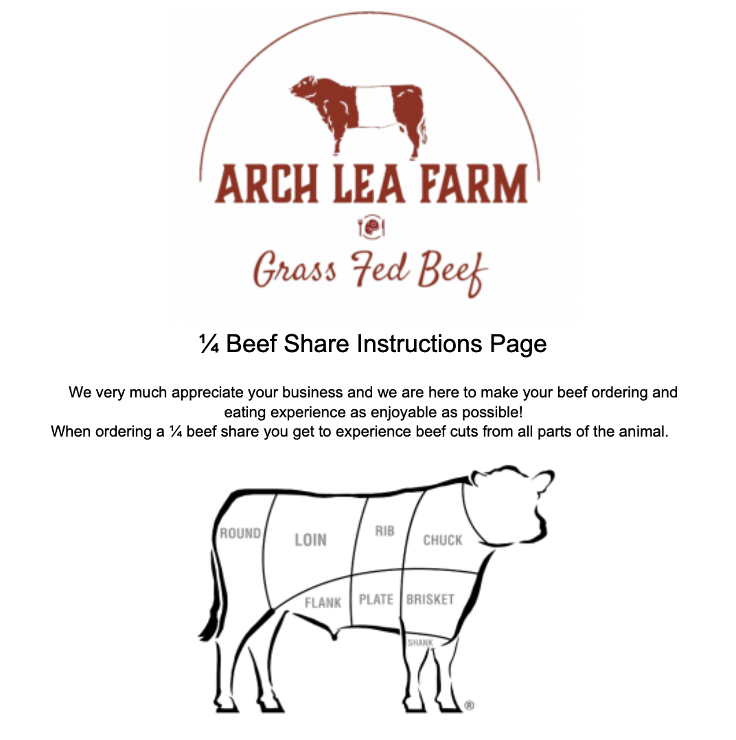1/4 Beef DEPOSIT (Grass Fed/Finished)